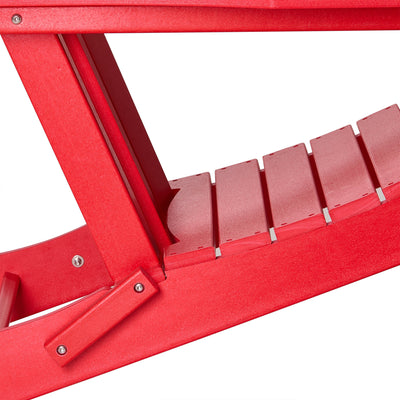 WestinTrends Malibu Classic Outdoor Patio HDPE Folding Adirondack Chair, Red
