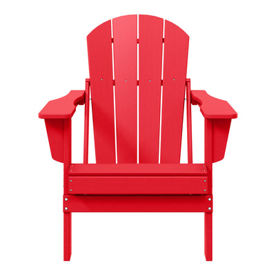 WestinTrends Malibu Classic Outdoor Patio HDPE Folding Adirondack Chair, Red
