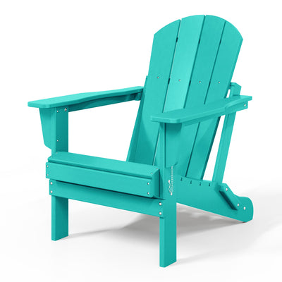 WestinTrends Malibu Outdoor Patio HDPE Folding Adirondack Chair, Pacific Blue