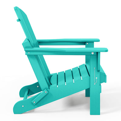 WestinTrends Malibu Outdoor Patio HDPE Folding Adirondack Chair, Pacific Blue