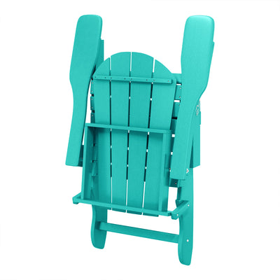 WestinTrends Malibu Outdoor Patio HDPE Folding Adirondack Chair, Pacific Blue