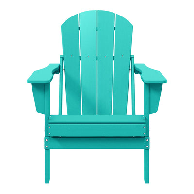 WestinTrends Malibu Outdoor Patio HDPE Folding Adirondack Chair, Pacific Blue