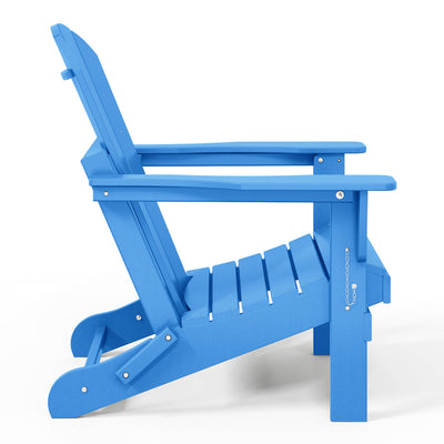 WestinTrends Malibu Outdoor Patio HDPE Folding Adirondack Chair, Pacific Blue