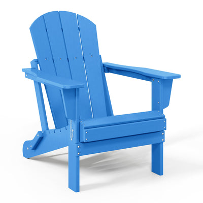 WestinTrends Malibu Outdoor Patio HDPE Folding Adirondack Chair, Pacific Blue