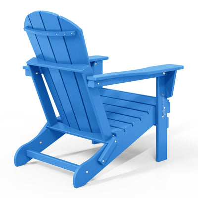 WestinTrends Malibu Outdoor Patio HDPE Folding Adirondack Chair, Pacific Blue