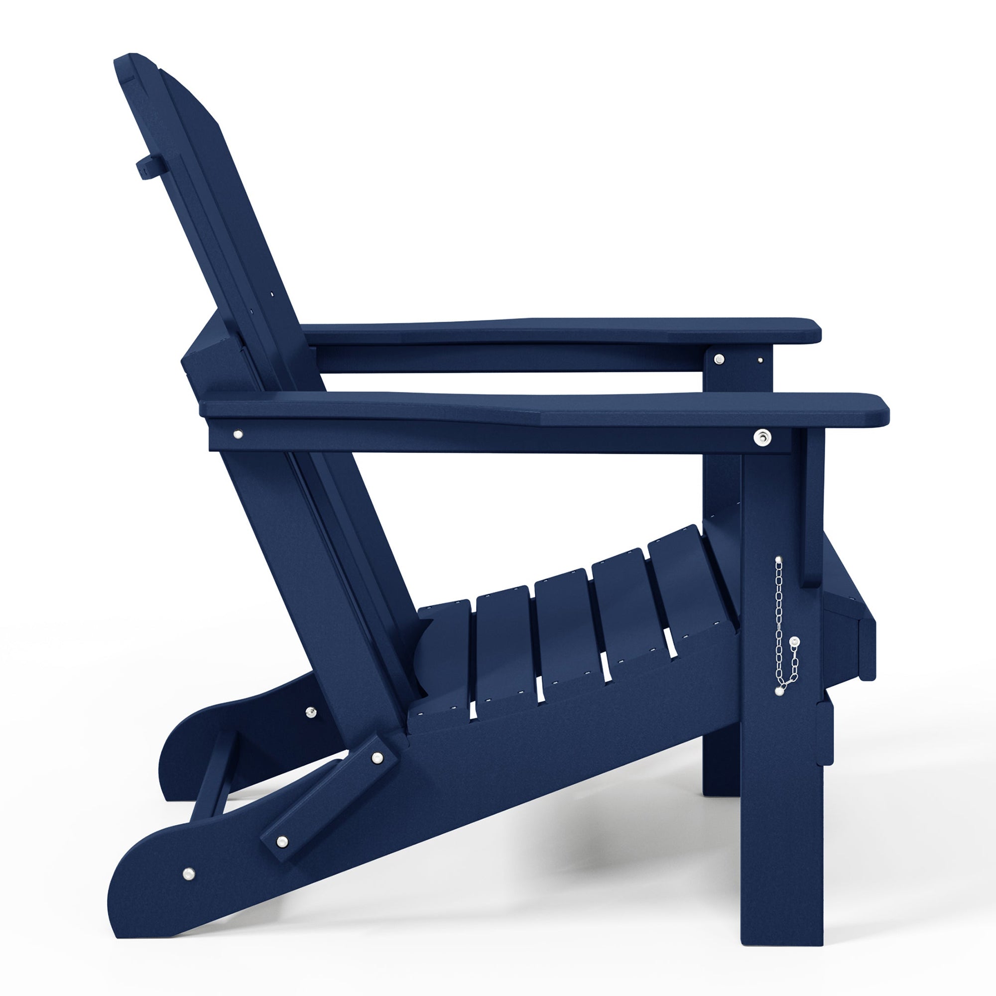 WestinTrends Malibu Outdoor Patio HDPE Folding Poly Adirondack Chair, Navy Blue