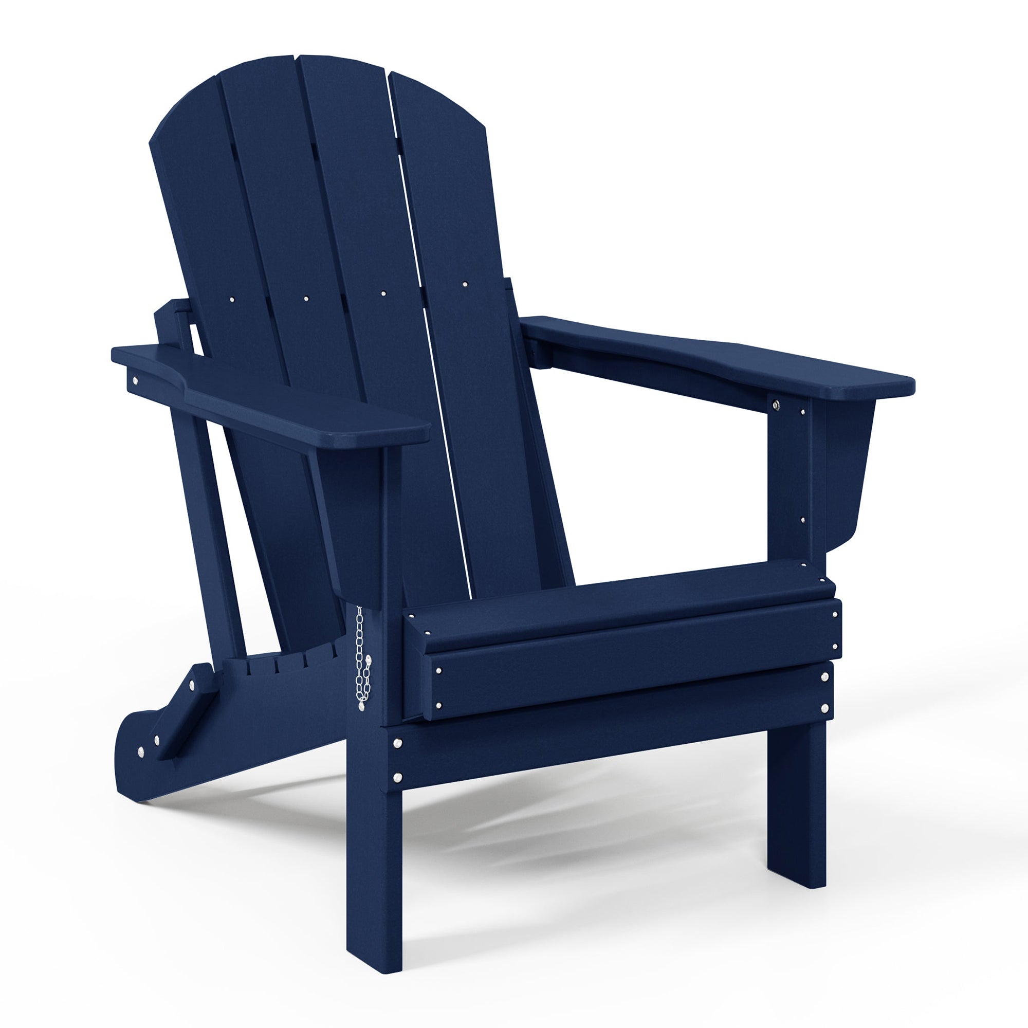 WestinTrends Malibu Outdoor Patio HDPE Folding Poly Adirondack Chair, Navy Blue