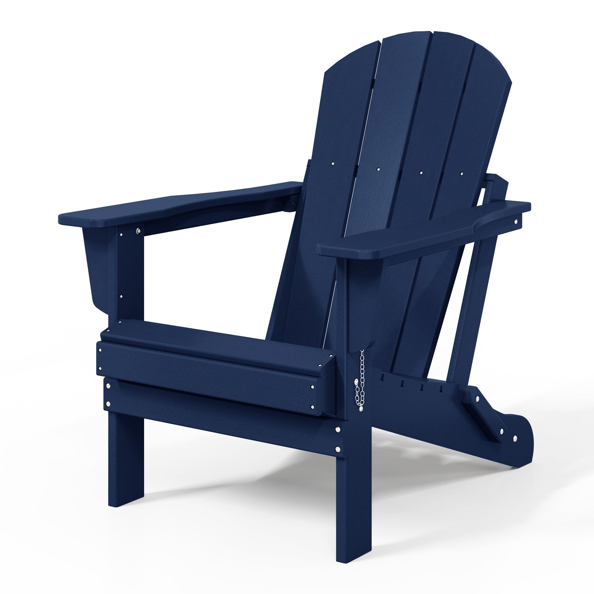 WestinTrends Malibu Outdoor Patio HDPE Folding Poly Adirondack Chair, Navy Blue