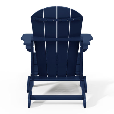 WestinTrends Malibu Outdoor Patio HDPE Folding Poly Adirondack Chair, Navy Blue