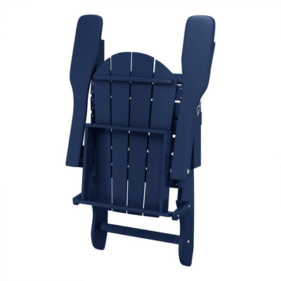WestinTrends Malibu Outdoor Patio HDPE Folding Poly Adirondack Chair, Navy Blue