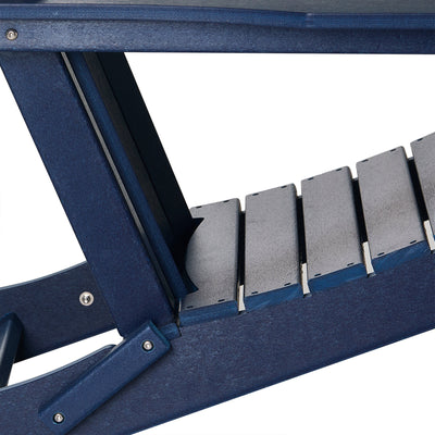 WestinTrends Malibu Outdoor Patio HDPE Folding Poly Adirondack Chair, Navy Blue