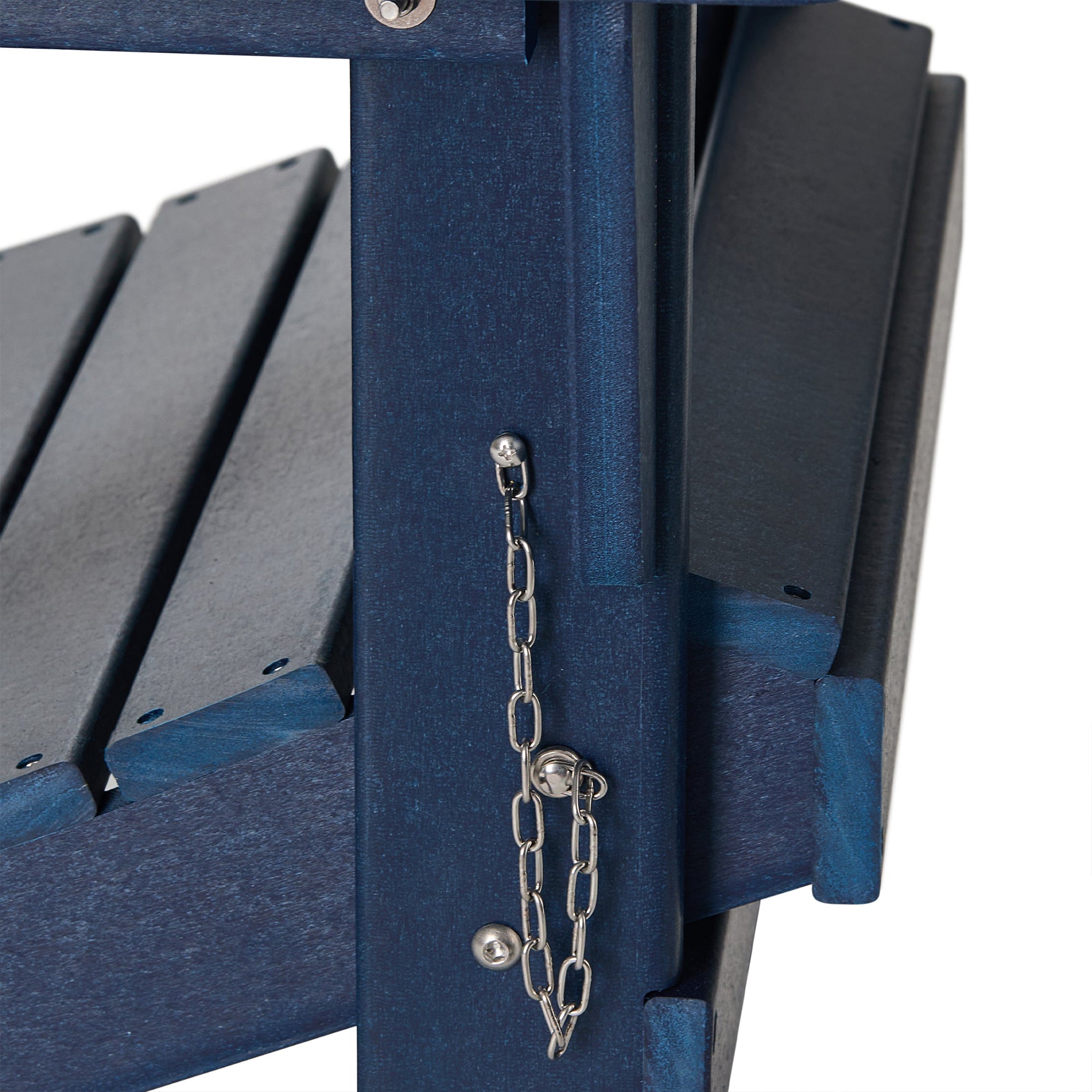 WestinTrends Malibu Outdoor Patio HDPE Folding Poly Adirondack Chair, Navy Blue