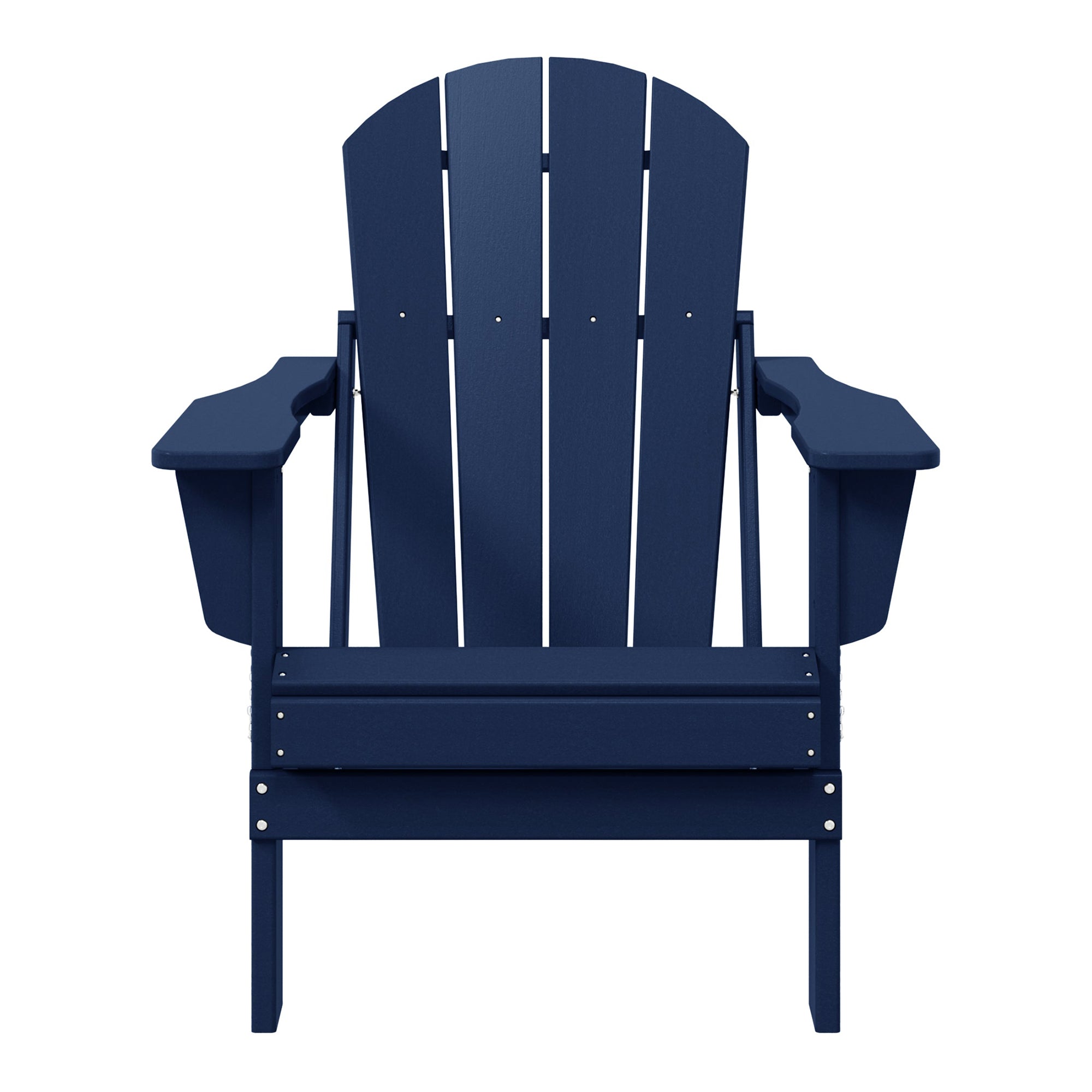 WestinTrends Malibu Outdoor Patio HDPE Folding Poly Adirondack Chair, Navy Blue