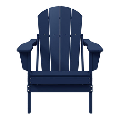 WestinTrends Malibu Outdoor Patio HDPE Folding Poly Adirondack Chair, Navy Blue