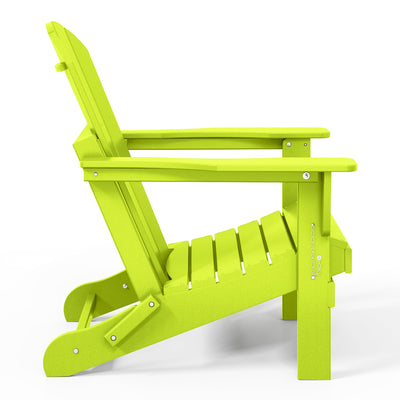 WestinTrends Malibu Classic Outdoor Patio HDPE Folding Adirondack Chair, Lime