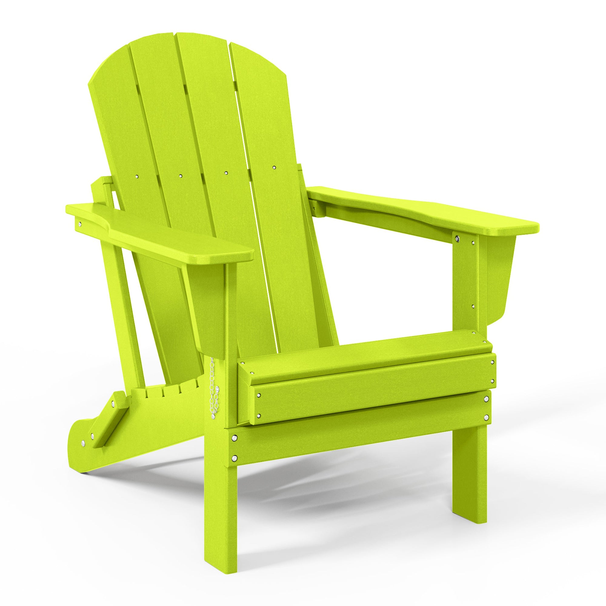 WestinTrends Malibu Classic Outdoor Patio HDPE Folding Adirondack Chair, Lime