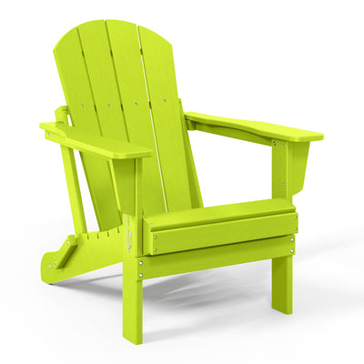 WestinTrends Malibu Classic Outdoor Patio HDPE Folding Adirondack Chair, Lime