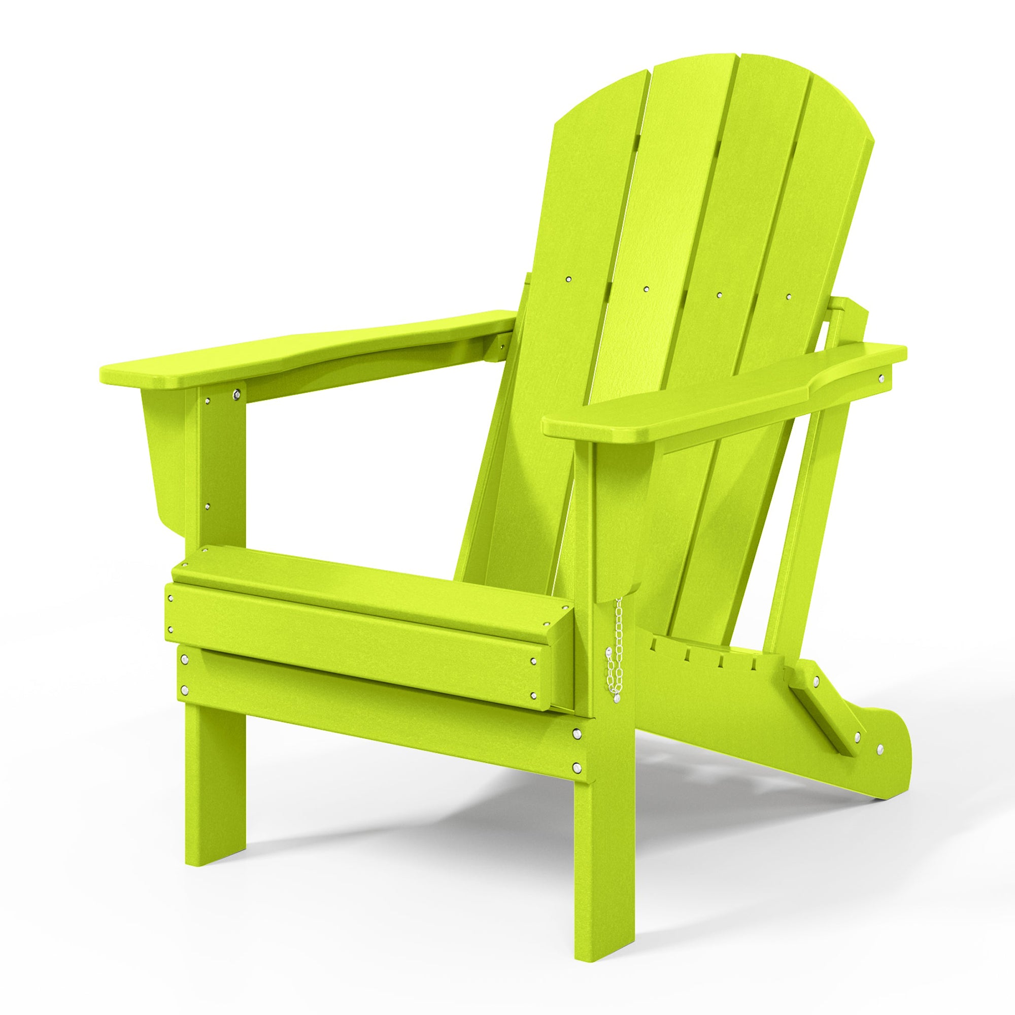 WestinTrends Malibu Classic Outdoor Patio HDPE Folding Adirondack Chair, Lime