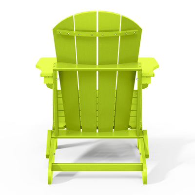 WestinTrends Malibu Classic Outdoor Patio HDPE Folding Adirondack Chair, Lime