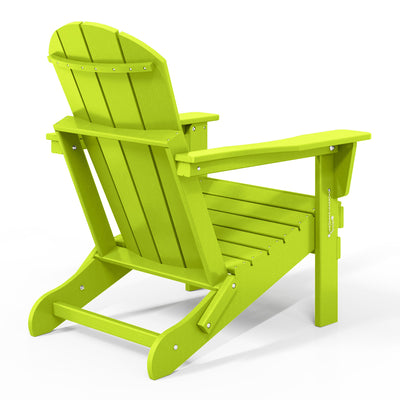 WestinTrends Malibu Classic Outdoor Patio HDPE Folding Adirondack Chair, Lime