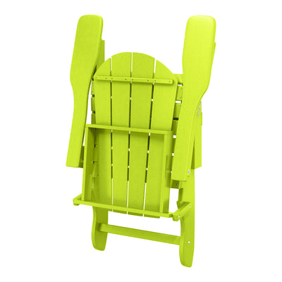 WestinTrends Malibu Classic Outdoor Patio HDPE Folding Adirondack Chair, Lime