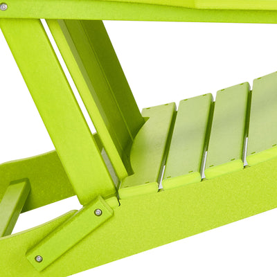 WestinTrends Malibu Classic Outdoor Patio HDPE Folding Adirondack Chair, Lime