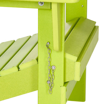 WestinTrends Malibu Classic Outdoor Patio HDPE Folding Adirondack Chair, Lime