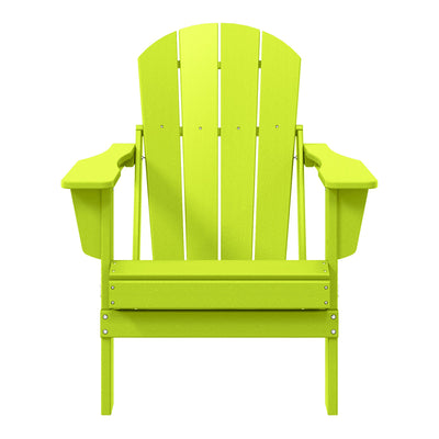 WestinTrends Malibu Classic Outdoor Patio HDPE Folding Adirondack Chair, Lime
