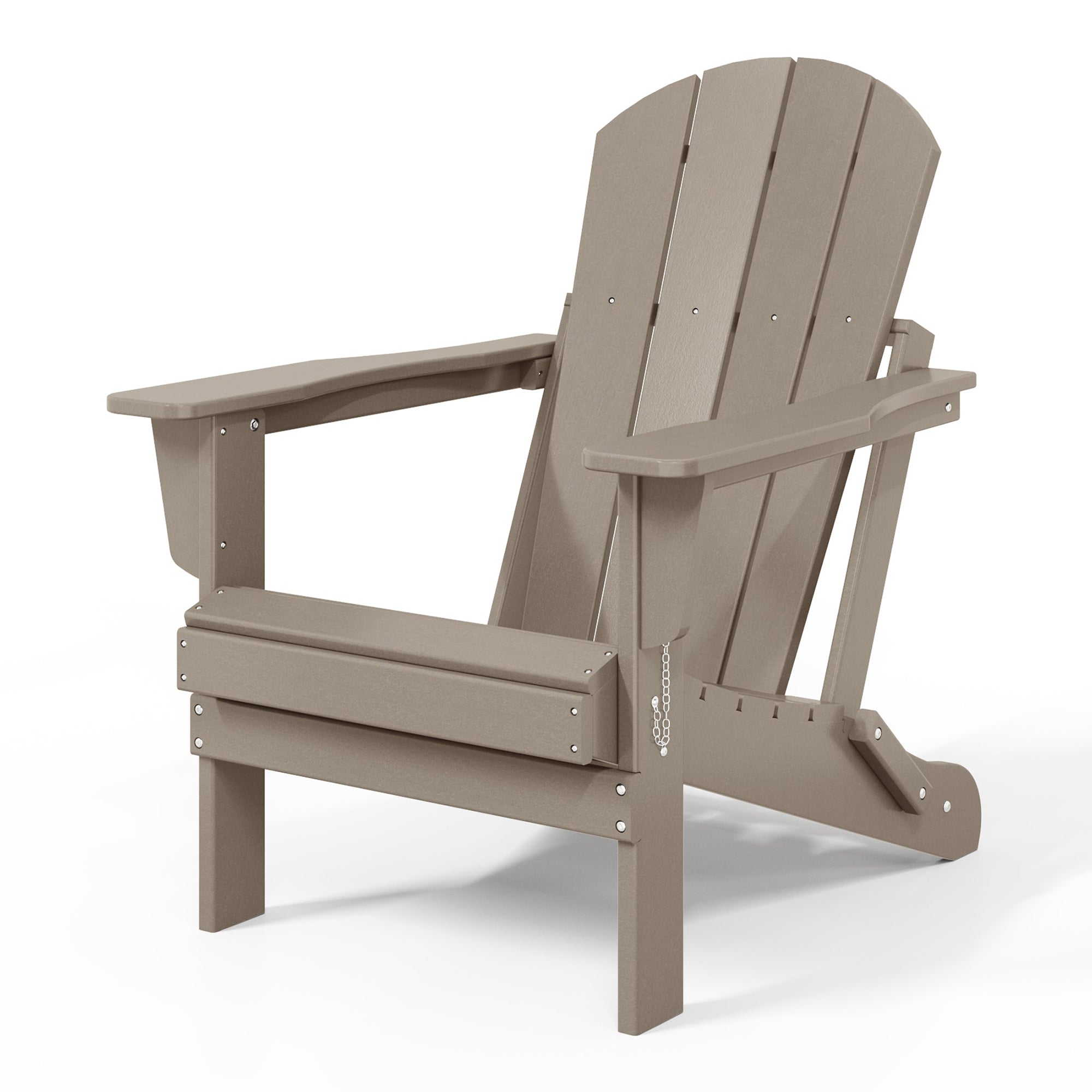 WestinTrends Malibu Outdoor Patio HDPE Folding Adirondack Chair, Weathered Wood