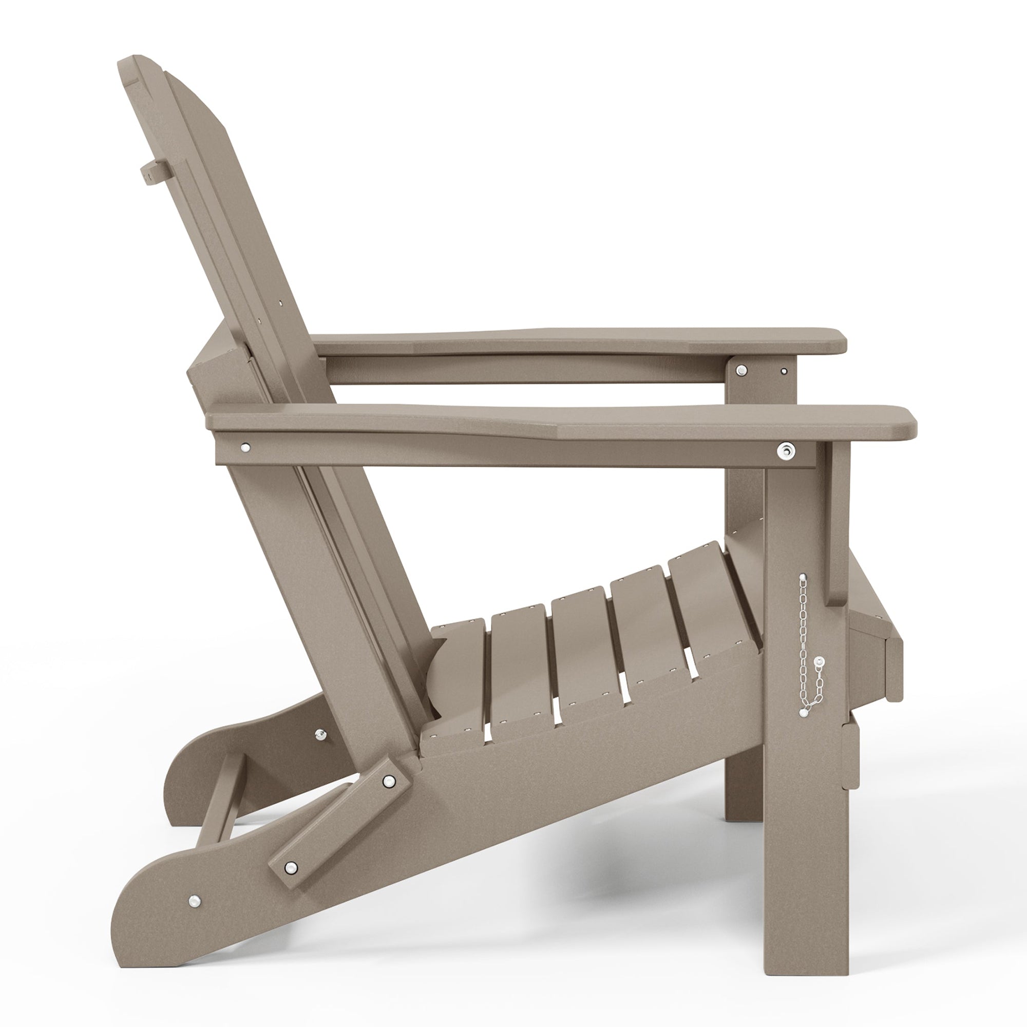 WestinTrends Malibu Outdoor Patio HDPE Folding Adirondack Chair, Weathered Wood