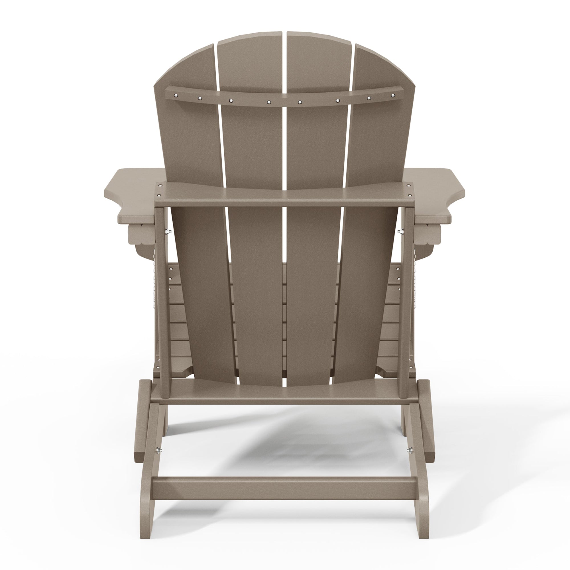 WestinTrends Malibu Outdoor Patio HDPE Folding Adirondack Chair, Weathered Wood