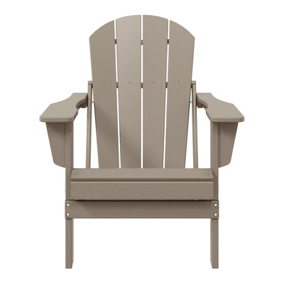 WestinTrends Malibu Outdoor Patio HDPE Folding Adirondack Chair, Weathered Wood
