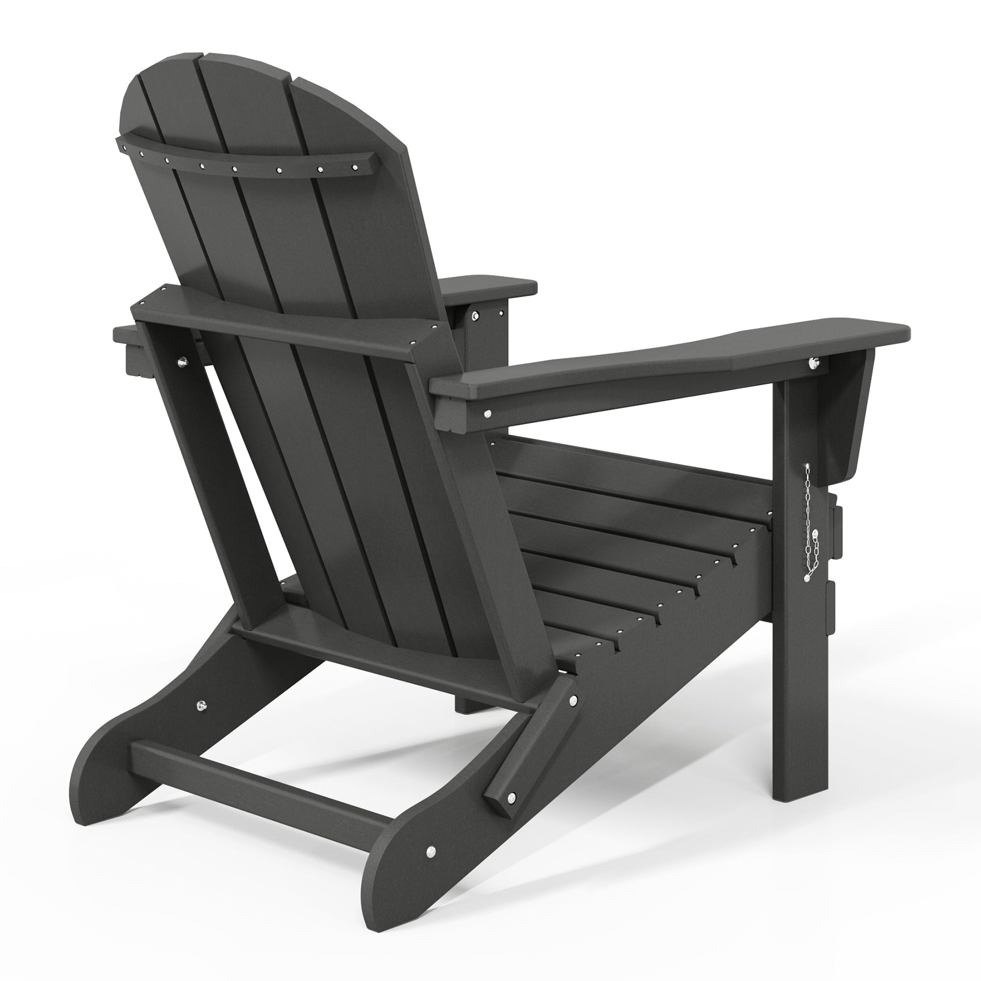 WestinTrends Malibu Outdoor Patio HDPE Plastic Folding Adirondack Chair, Gray