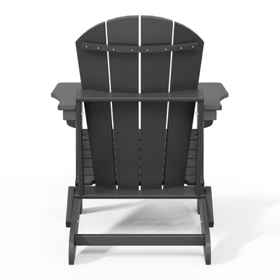 WestinTrends Malibu Outdoor Patio HDPE Plastic Folding Adirondack Chair, Gray