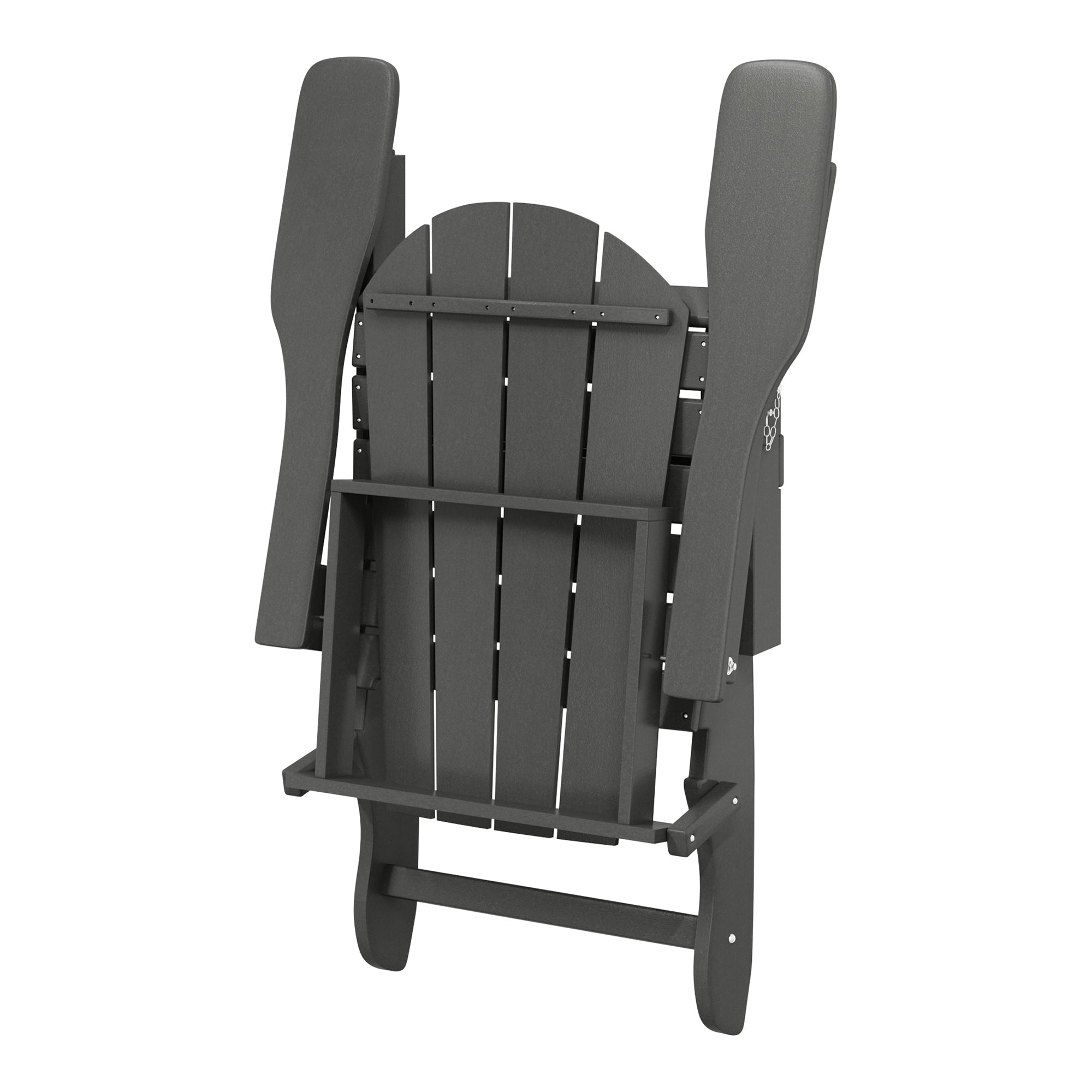 WestinTrends Malibu Outdoor Patio HDPE Plastic Folding Adirondack Chair, Gray