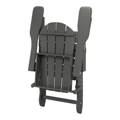 WestinTrends Malibu Outdoor Patio HDPE Plastic Folding Adirondack Chair, Gray
