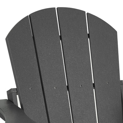 WestinTrends Malibu Outdoor Patio HDPE Plastic Folding Adirondack Chair, Gray