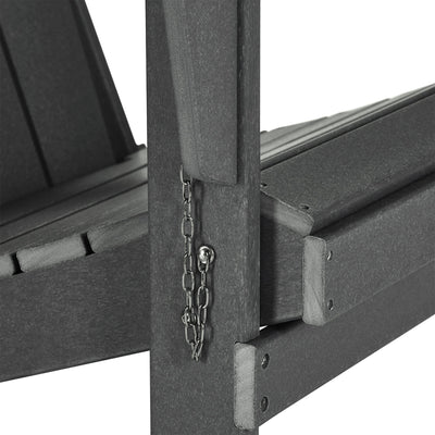 WestinTrends Malibu Outdoor Patio HDPE Plastic Folding Adirondack Chair, Gray