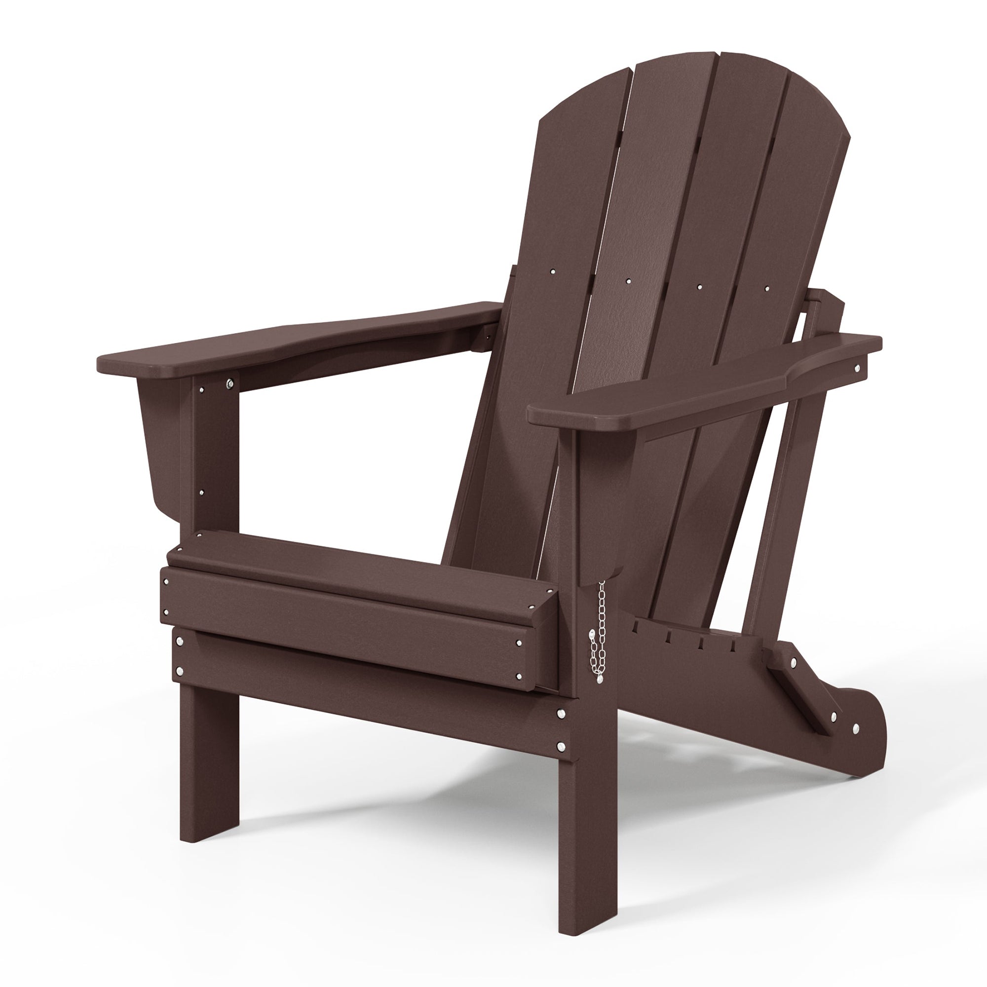 WestinTrends Malibu Outdoor Patio HDPE Folding Poly Adirondack Chair, Dark Brown
