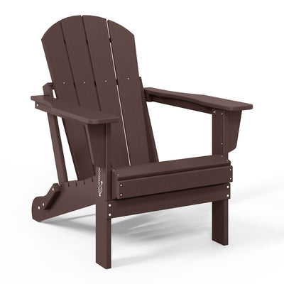 WestinTrends Malibu Outdoor Patio HDPE Folding Poly Adirondack Chair, Dark Brown