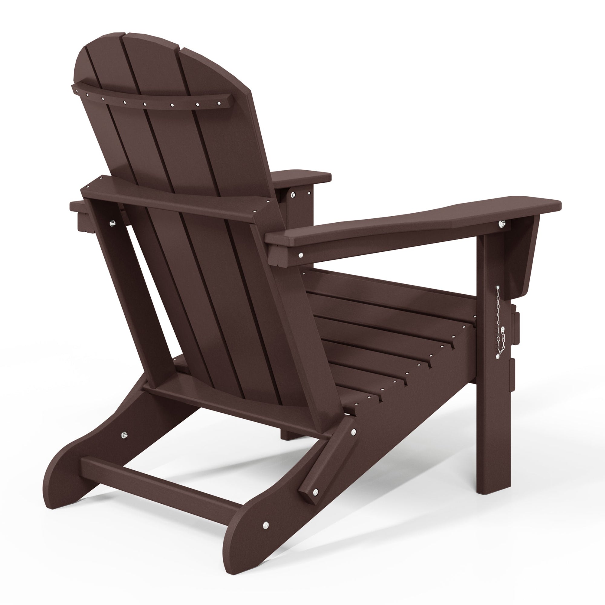 WestinTrends Malibu Outdoor Patio HDPE Folding Poly Adirondack Chair, Dark Brown
