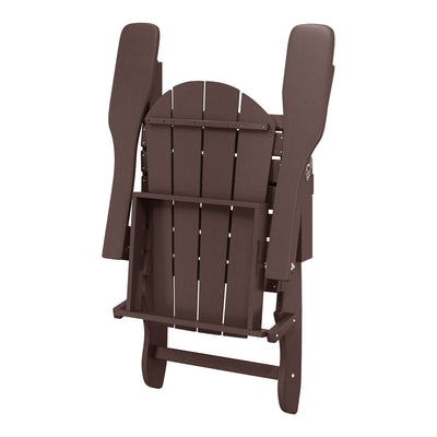 WestinTrends Malibu Outdoor Patio HDPE Folding Poly Adirondack Chair, Dark Brown