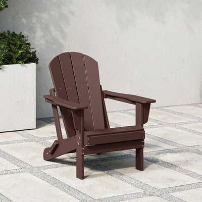 WestinTrends Malibu Outdoor Patio HDPE Folding Poly Adirondack Chair, Dark Brown
