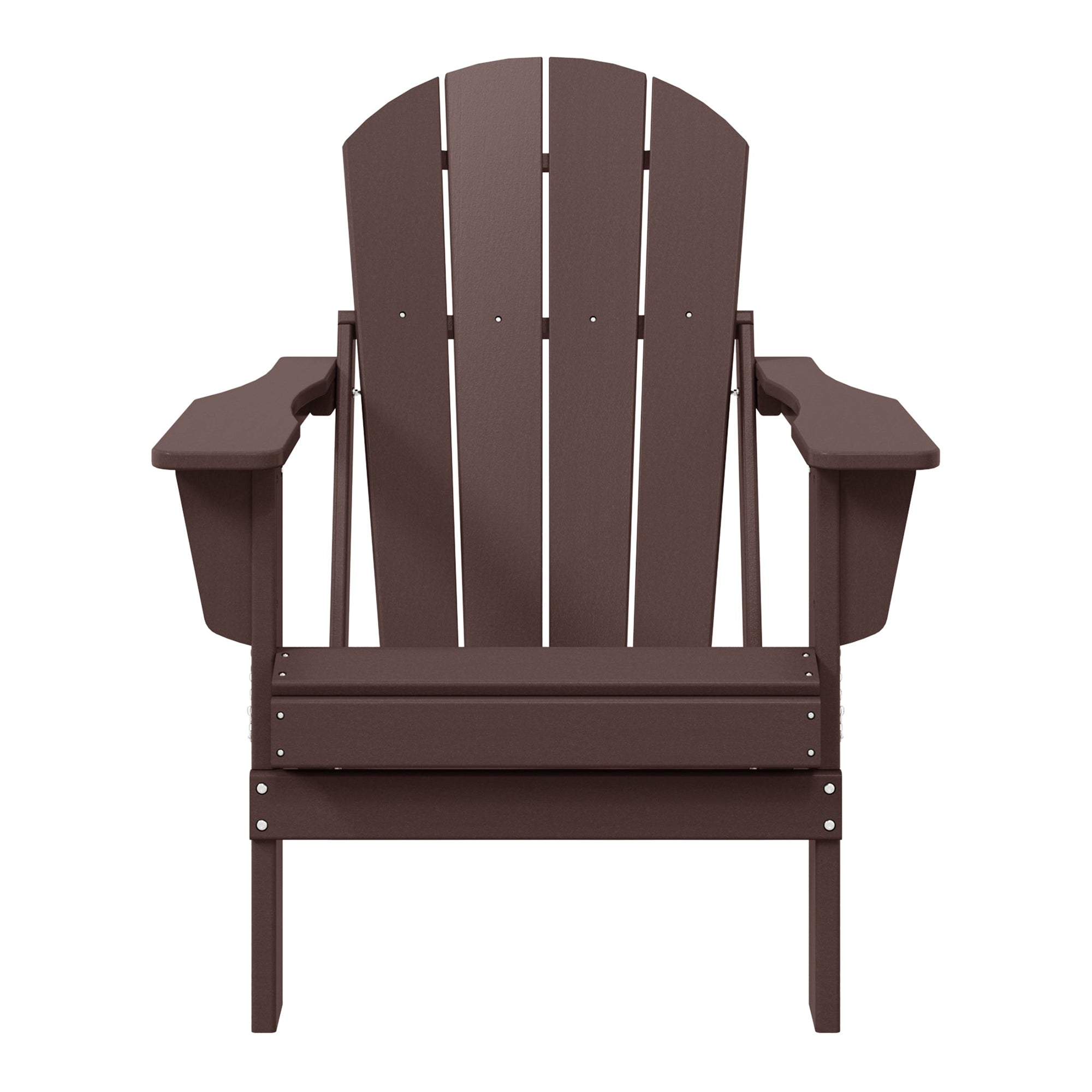 WestinTrends Malibu Outdoor Patio HDPE Folding Poly Adirondack Chair, Dark Brown