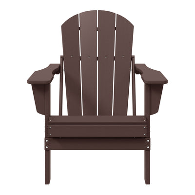WestinTrends Malibu Outdoor Patio HDPE Folding Poly Adirondack Chair, Dark Brown