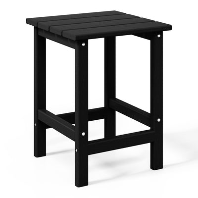 WestinTrends Malibu 14" Square Outdoor Side Table for Adirondack Chair, Black