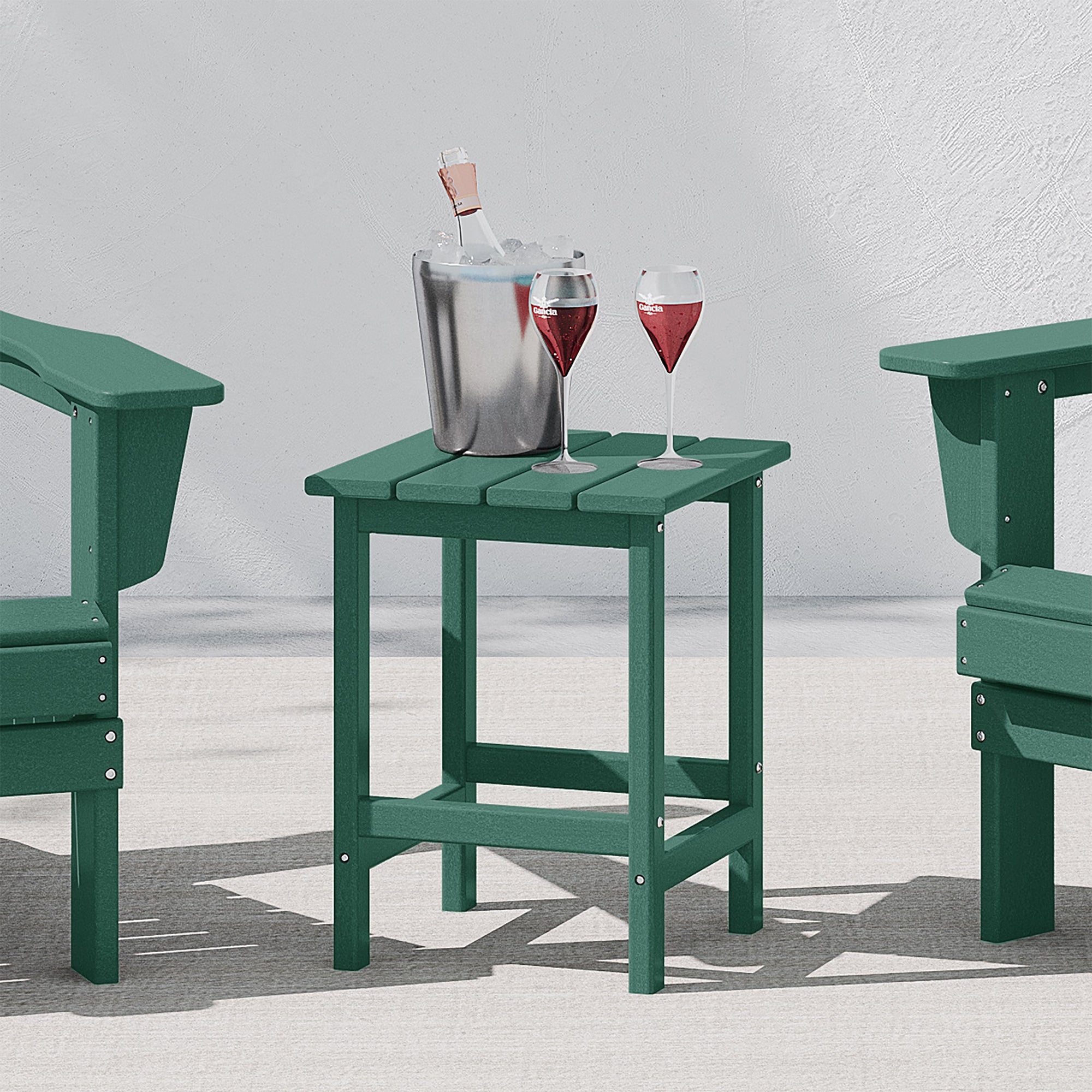 WestinTrends Malibu 14-Inch Square Outdoor Side Table for Adirondack Chair