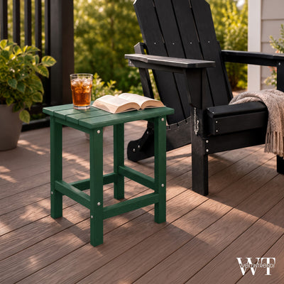 WestinTrends Malibu 14-Inch Square Outdoor Side Table for Adirondack Chair