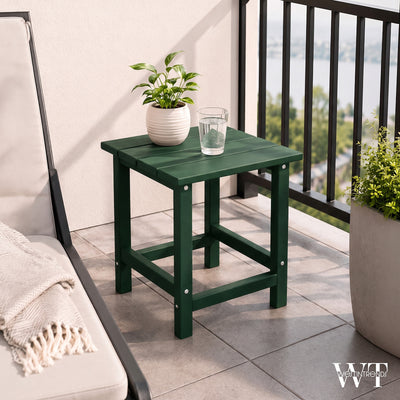 WestinTrends Malibu 14-Inch Square Outdoor Side Table for Adirondack Chair