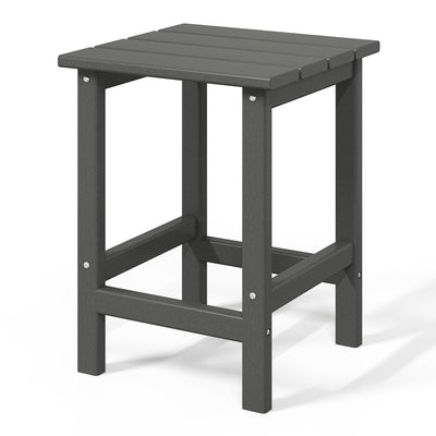 WestinTrends Malibu 14" Square Outdoor Side Table for Adirondack Chair, Gray